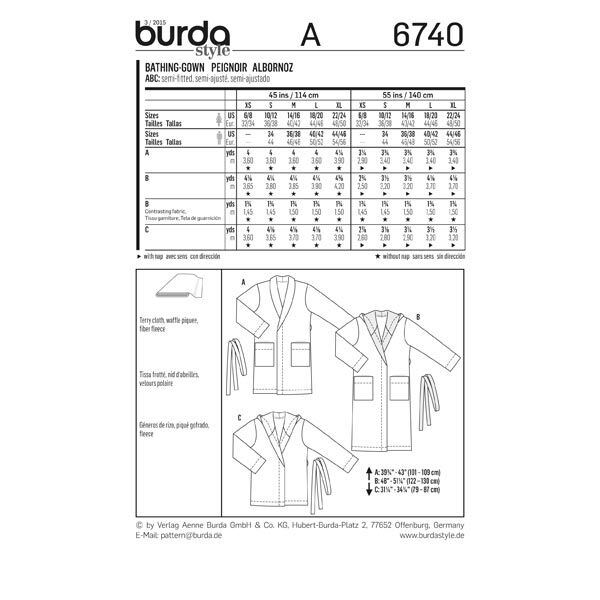 Badjas, Burda 6740,  image number 8
