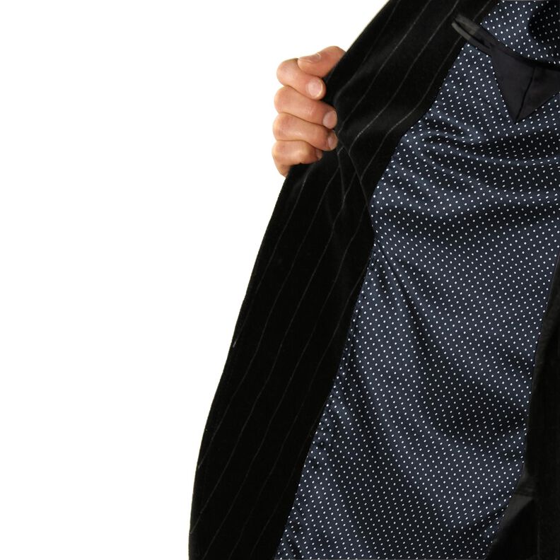 Voeringstof polkadots – marineblauw/wit,  image number 5