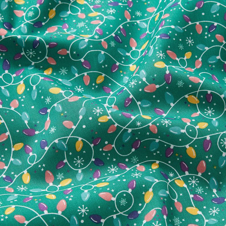 Katoenen stof Popeline Lichtsnoer – eucalyptus/lavendel, image number 2