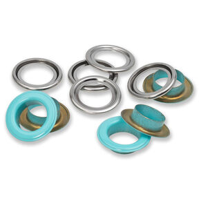 Oogjes met sluitringen [15 stuks | Ø 14 mm] | Prym – mint/zilver metallic, 