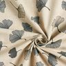 Decostof half panama Ginkgo bladeren – grijs/natuur,  thumbnail number 5