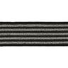 Gestreepte elastiek [ Breedte: 25 mm ] – zwart/zilver,  thumbnail number 1
