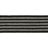 Gestreepte elastiek [ Breedte: 25 mm ] – zwart/zilver,  thumbnail number 1
