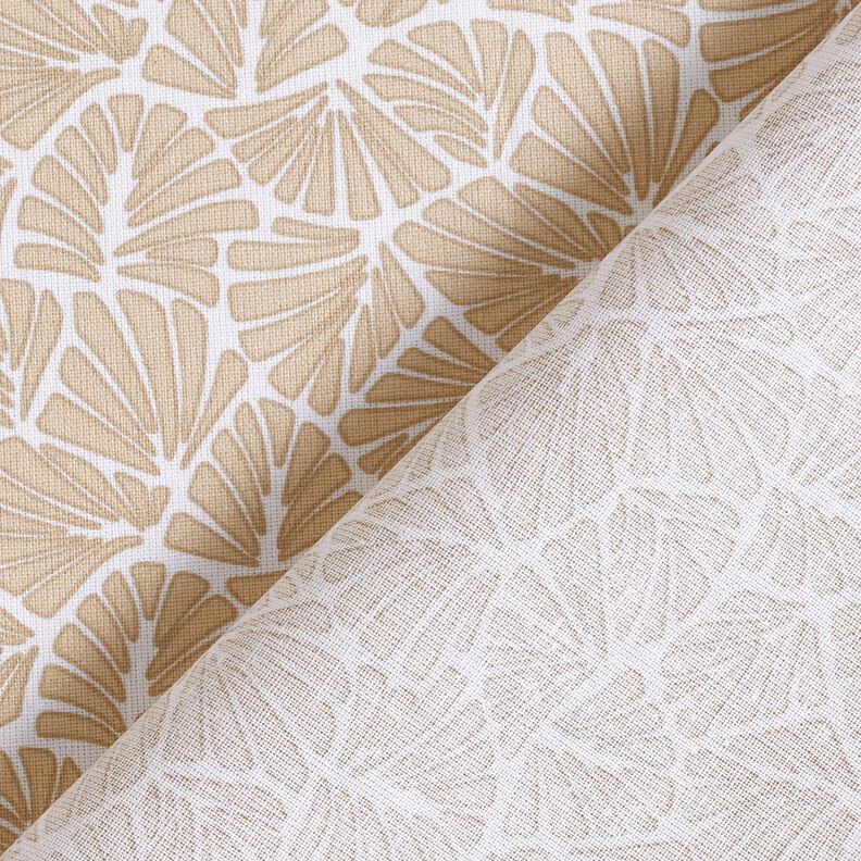 Gecoate katoen abstracte minibladeren – beige/wit,  image number 5