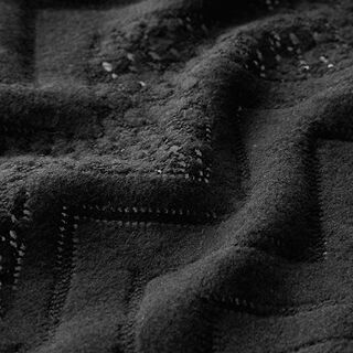 Wolmix zigzag gatenmotief – zwart, 