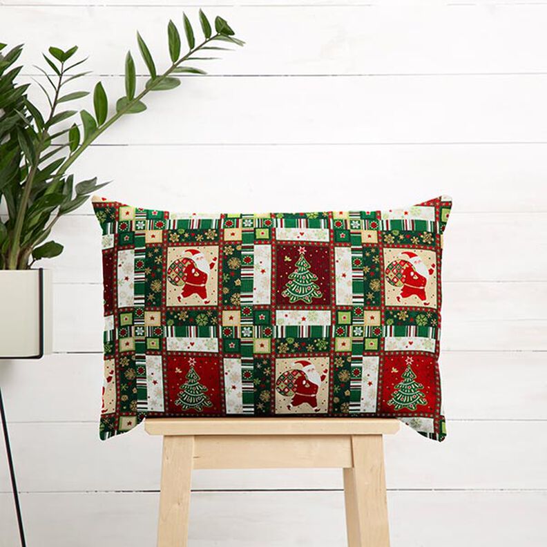 Katoenen stof popeline kleurrijke kerst – groen,  image number 8
