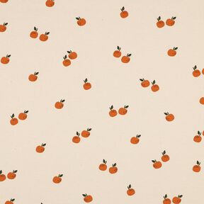 GOTS Katoenjersey Sinaasappels | Poppy Fabrics – lichtbeige/karamel, 