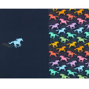 Katoenjersey Panel Dreamland Horses Panel | Stoff&Liebe – nachtblauw, 