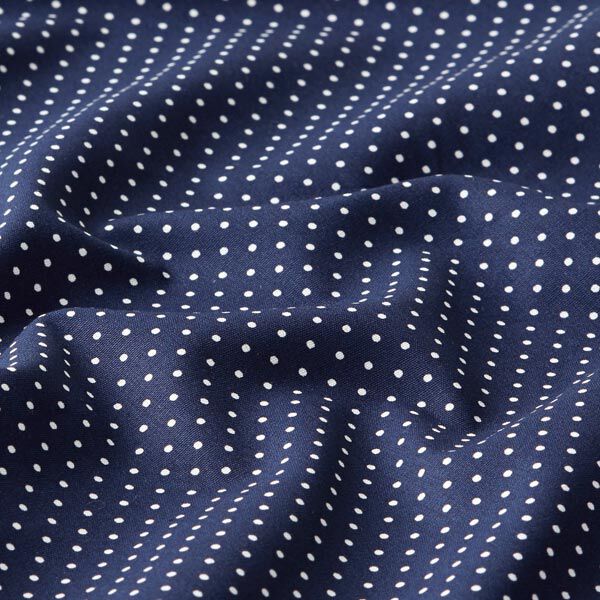 Katoenpopeline Kleine stippen – marineblauw/wit,  image number 2