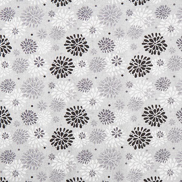 Decostof Canvas Bloemen – grijs/wit, image number 1