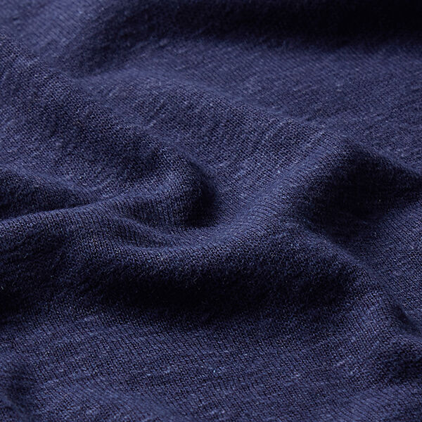 Fijngebreid viscose-linnen-mix – marineblauw,  image number 2