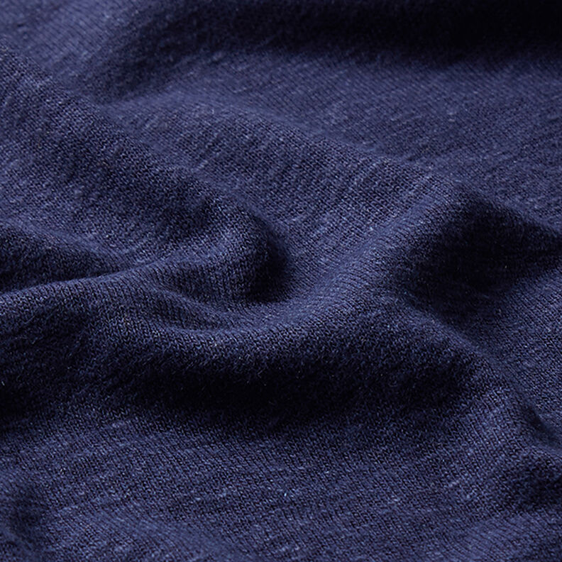 Fijngebreid viscose-linnen-mix – marineblauw, image number 2