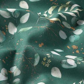 Katoenpopeline Digitaal printen Eucalyptus – petroleum, 