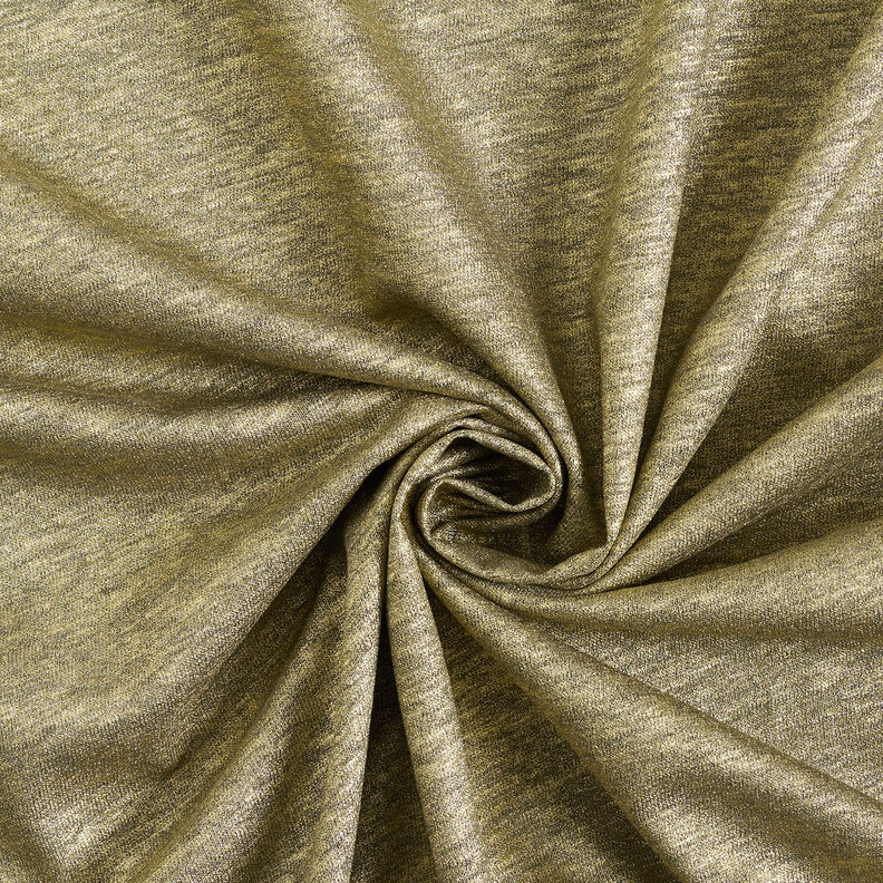 Linnen jersey glans melange – kaki/goud metallic,  image number 4