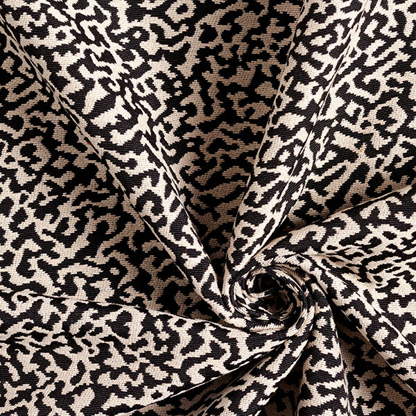 Meubelstof jacquard abstract luipaardmotief groot – zwart/zand,  image number 3