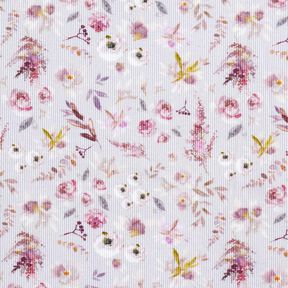 Ribjersey delicate wilde bloemen digitale print – pastellila/roodlila, 