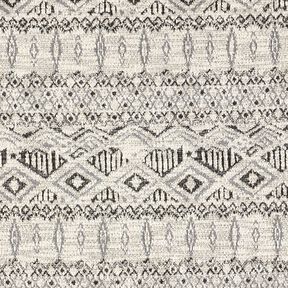 Gebreid bouclé ikat-patroon – grijs/wit, 