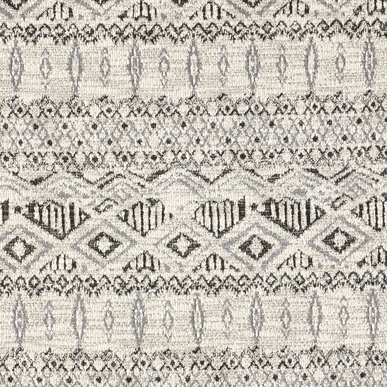 Gebreid bouclé ikat-patroon – grijs/wit,  image number 1
