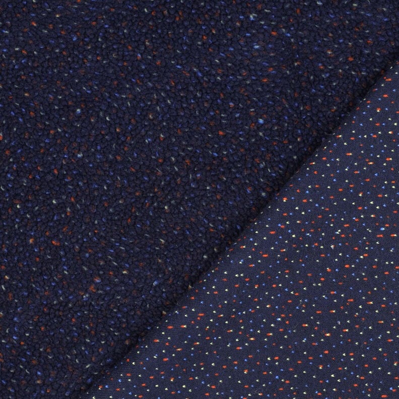Teddy pluche Tweed Mix | Poppy Fabrics – marineblauw,  image number 4