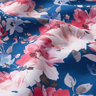 Softshell Aquarel bloemen Digitaal printen – licht petroleum/purper, 