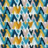 Katoenen stof Cretonne Etnische print – stralend blauw/mosterd,  thumbnail number 1