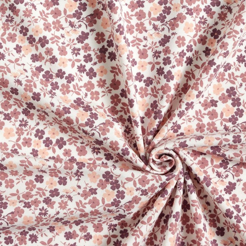 Katoenjersey Bloemenzee &ndash; wit/lila,  image number 3