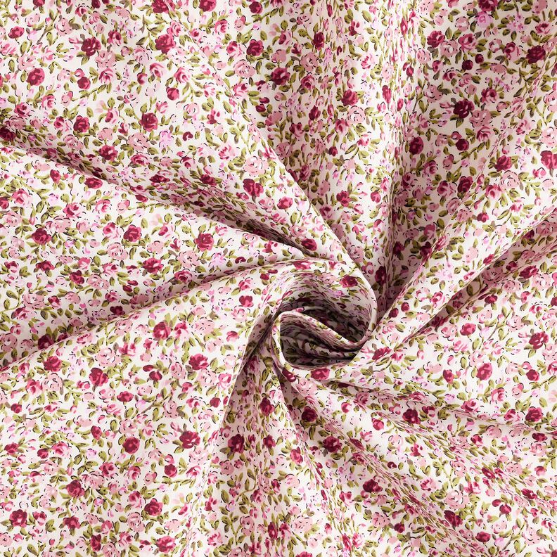 Katoenpopeline Zee van rozen – ivoor/lichtroze,  image number 3