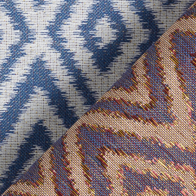 Outdoorstof jacquard Etno – blauw,  image number 4