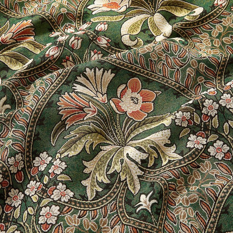 Decostof Gobelin Bloemenornamenten – groen/lichtoranje, image number 2
