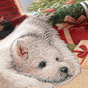 Panel Gobelin Hond op feestdag – groen/rood, 
