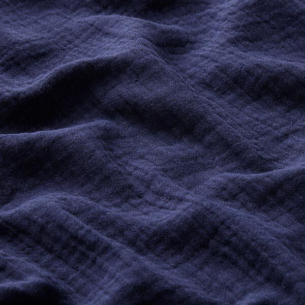 GOTS Mousseline/dubbel gehaakte stoffen | Tula – marineblauw,  image number 3