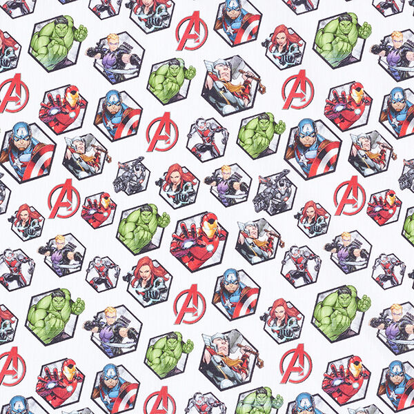 Cretonne Licentiestof Avengers motieftegels | Marvel – wit,  image number 1