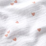 Mousseline/dubbel gehaakte stoffen verspreide harten – wit/roségoud,  thumbnail number 2