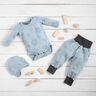 Badstof jersey Bloemen – zilverblauw,  thumbnail number 7