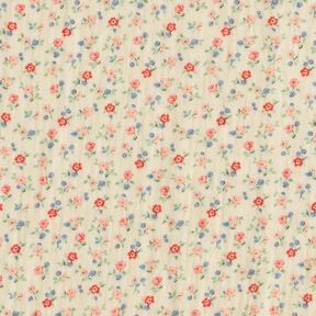 Mousseline/dubbel gehaakte stoffen romantische bloemen | Poppy Fabrics – lichtbeige, 