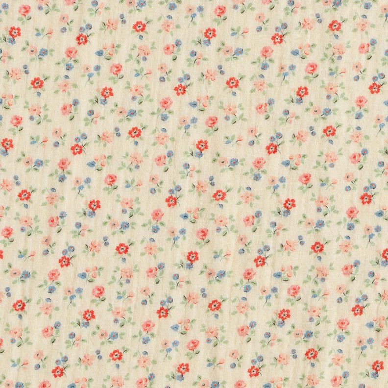 Mousseline/dubbel gehaakte stoffen romantische bloemen | Poppy Fabrics – lichtbeige,  image number 1