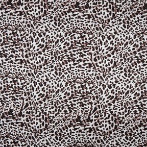 Viscosejersey kleine luipaardprint – chocolade/zilvergrijs, 