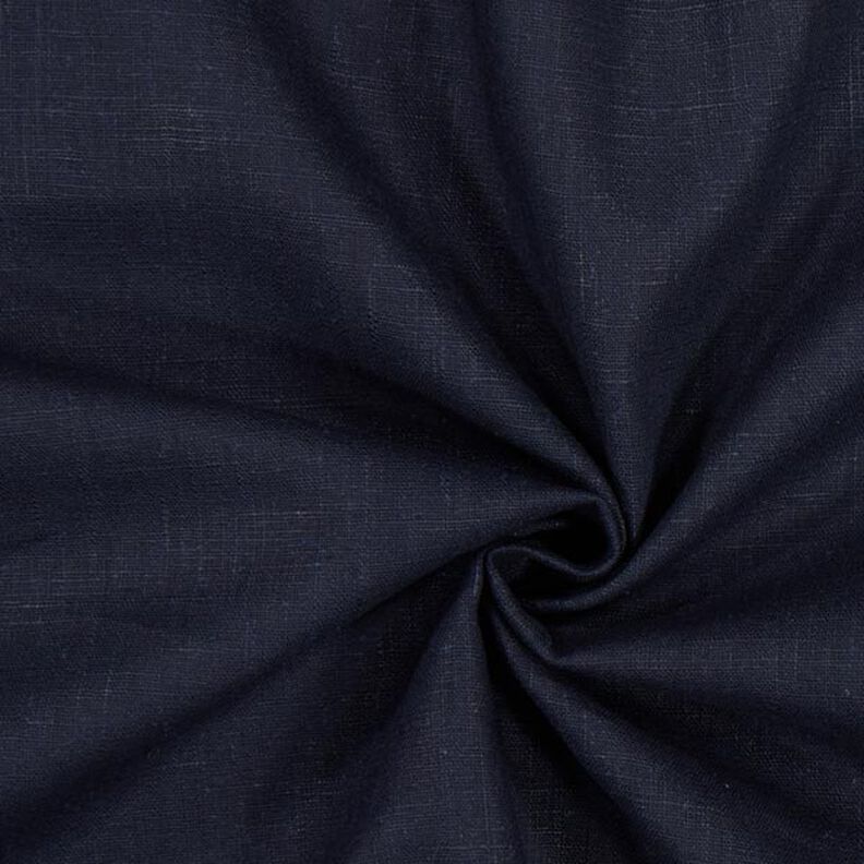 Linnen stof Ramee mix medium – zwart blauw,  image number 1