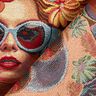 Decostof Gobelin beroemde vrouwen – karmijnrood/lichtbeige,  thumbnail number 4