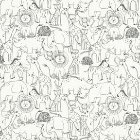 Katoenjersey Dierendrukte in de jungle – ecru, 