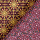 Katoenen stof Popeline oosterse sterren – aubergine/goud,  thumbnail number 4
