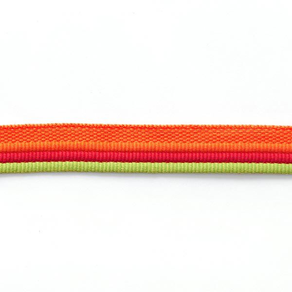 Paspelband trio [ 15 mm ] – lichtgroen/oranje,  image number 2