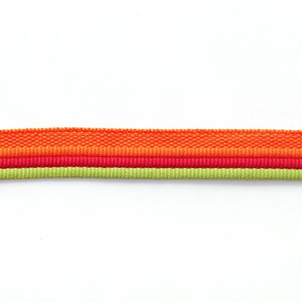 Paspelband trio [ 15 mm ] – lichtgroen/oranje,  image number 2