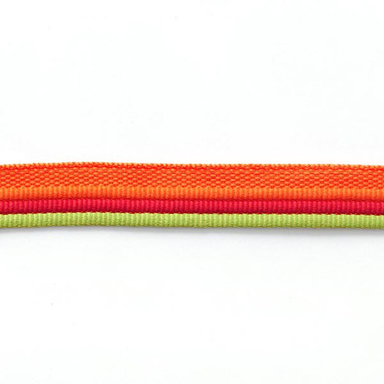 Paspelband trio [ 15 mm ] – lichtgroen/oranje,  image number 2