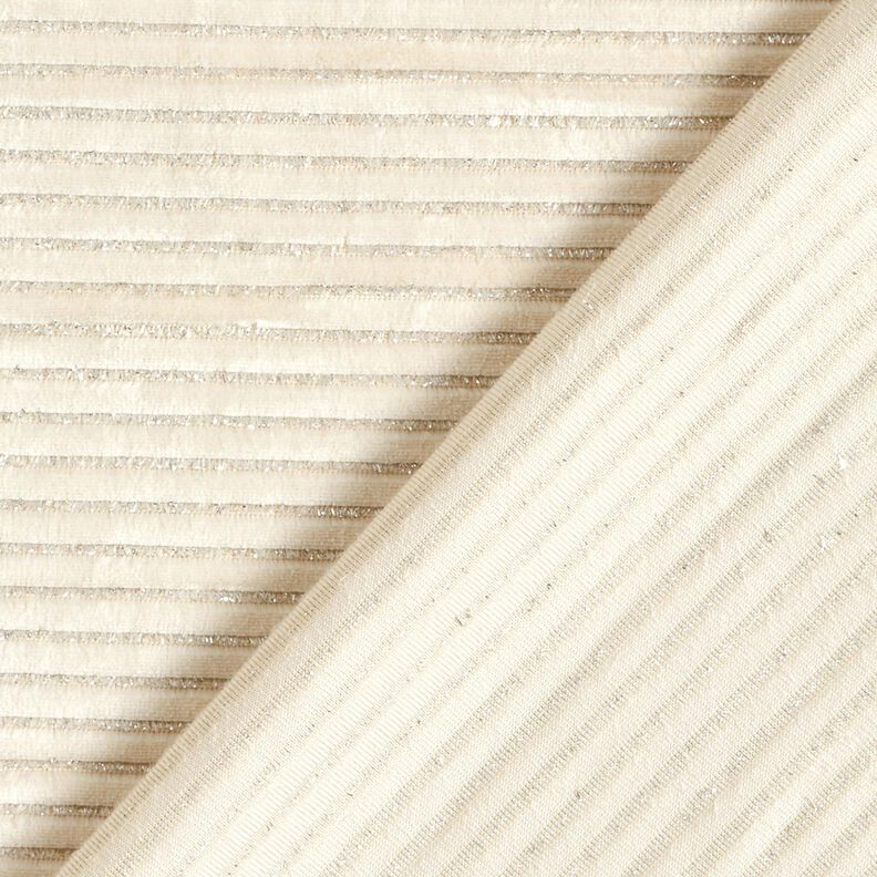 Nicky stof Glitterstrepen – lichtbeige/zilver metallic,  image number 4