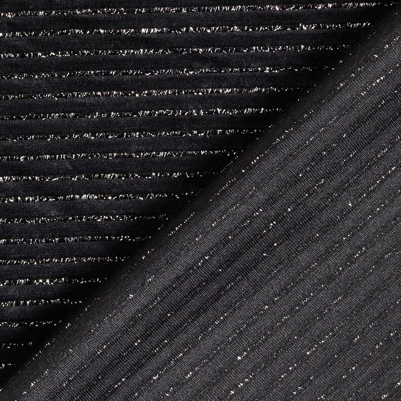 Nicky stof Glitterstrepen – zwart/zilver metallic, image number 4