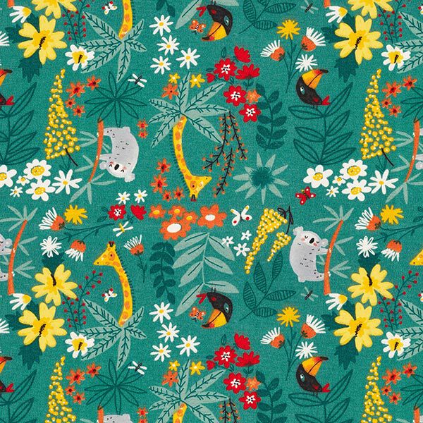 Decostof Canvas Jungle – petroleum/geel, image number 1