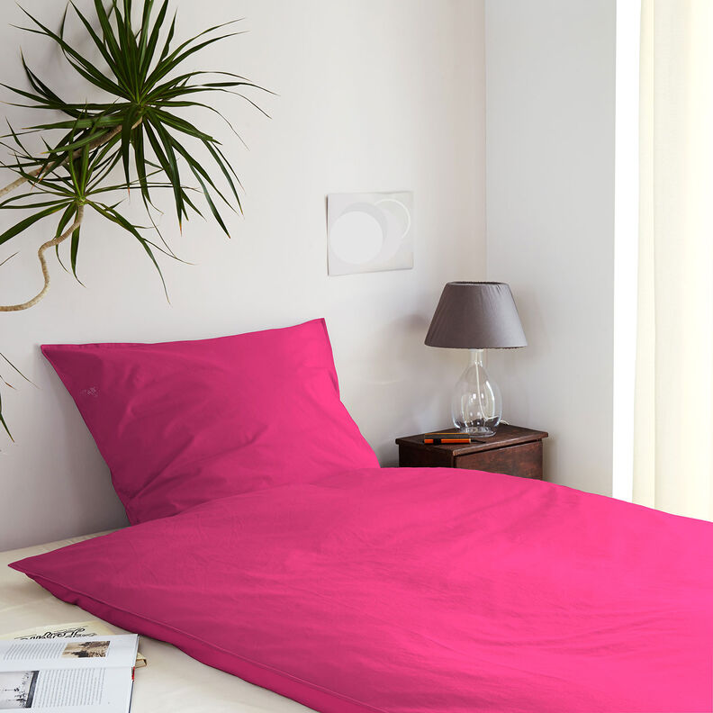 Katoenen stof Cretonne Effen – intens roze, image number 6