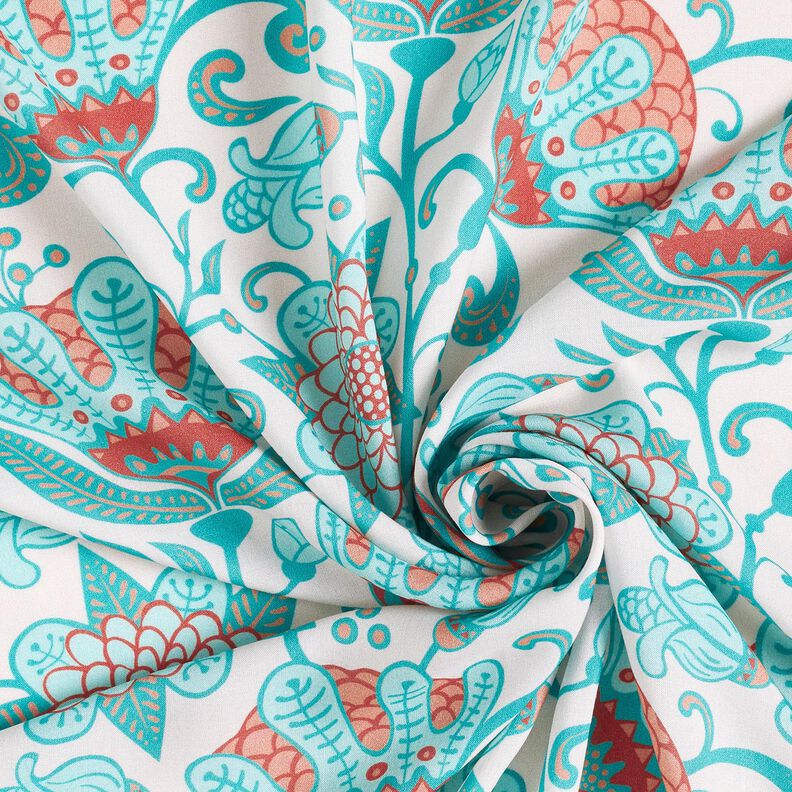 Viscose Voile Ibiza bloemen – lichtbeige,  image number 3