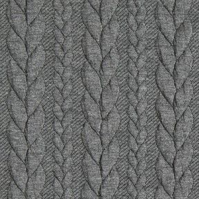 Jerseyjacquard cloqué kabelsteekpatroon – donkergrijs, 
